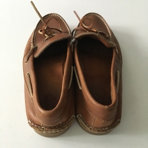 Timberland Brown Leather Boat Shoes Loafers Mens Size 8.5 Slip On - Picture 4 of 7